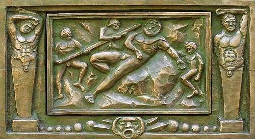 Bronze bas reliefs, opera art, mythical mathematical art